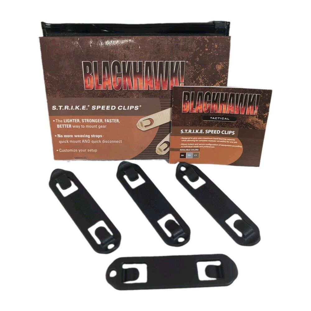 BLACKHAWK S.T.R.I.K.E. Speed Clips #3 (4-Pack) 38C306BK Black MOLLE Open Package